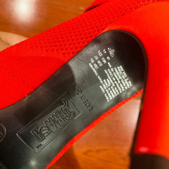 Red Ankle Boots With High Heels - 6.5 Size - Picture 2 of 4